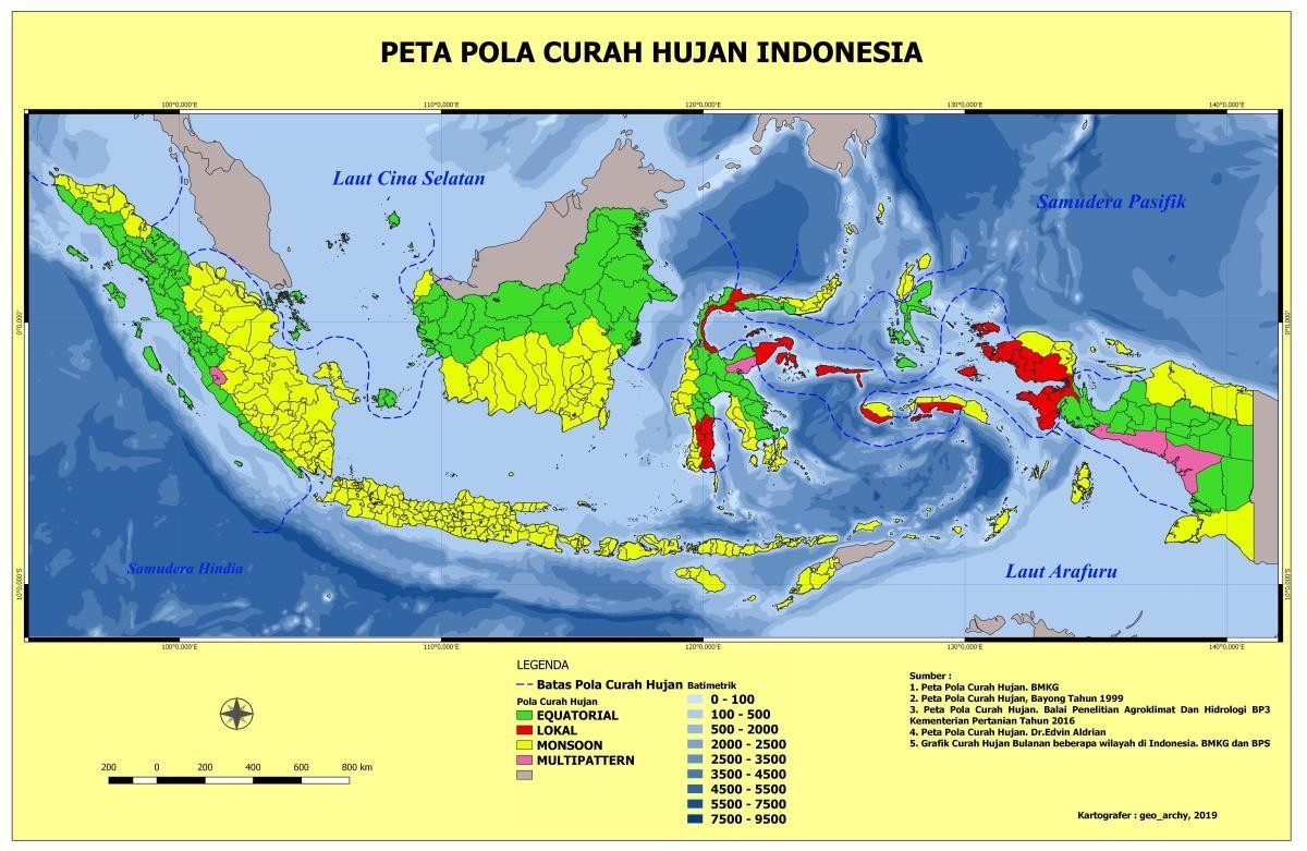 Peta Pola Curah Hujan Indonesia